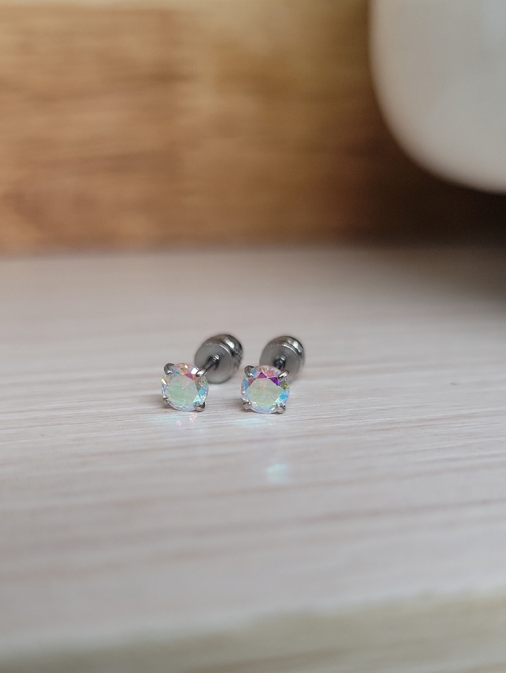 Aurora Opal Cubic Zirconia Stud Earrings